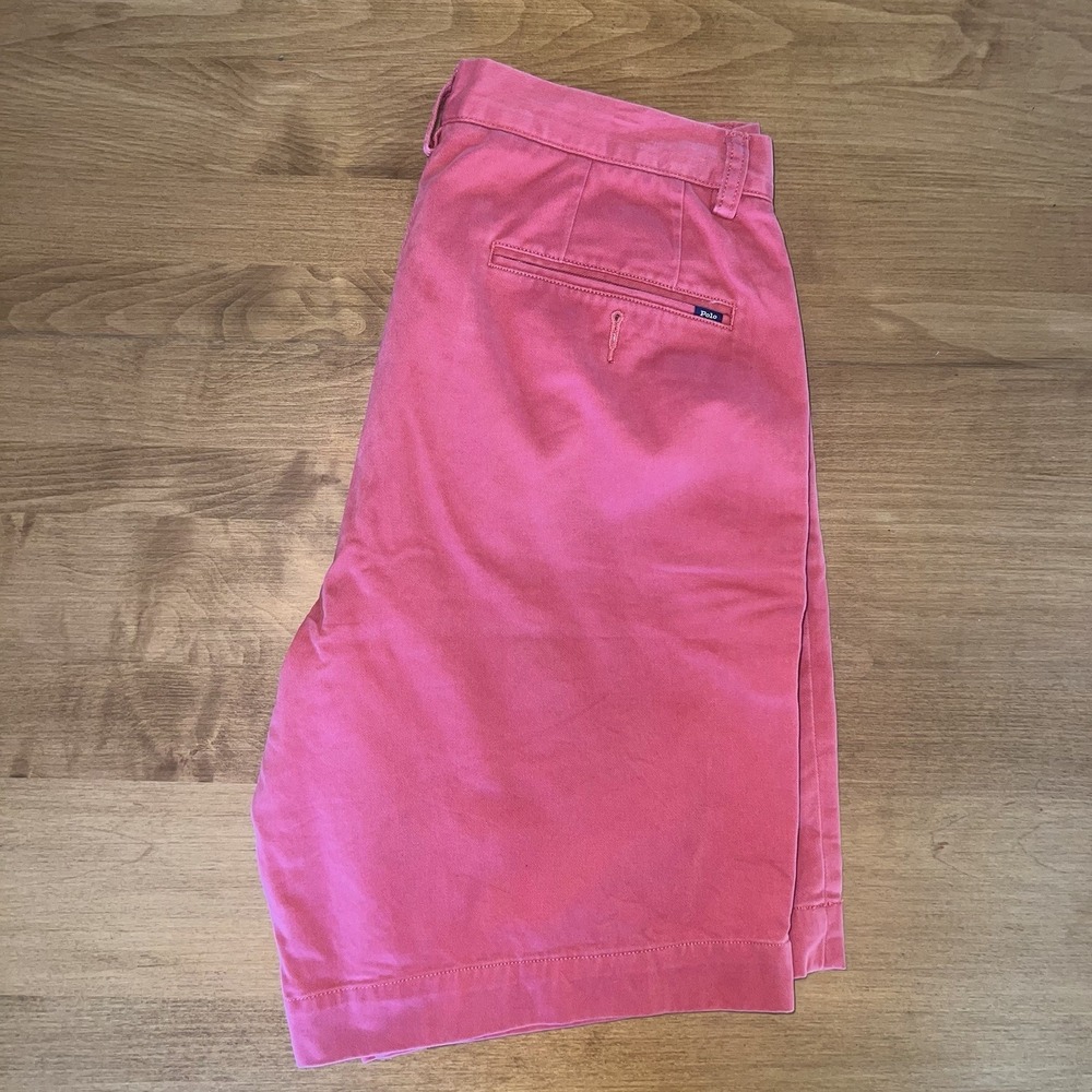 Polo Ralph Lauren Chino Shorts Salmon Men Size 32 9 inch Classic Fit - Picture 9 of 9